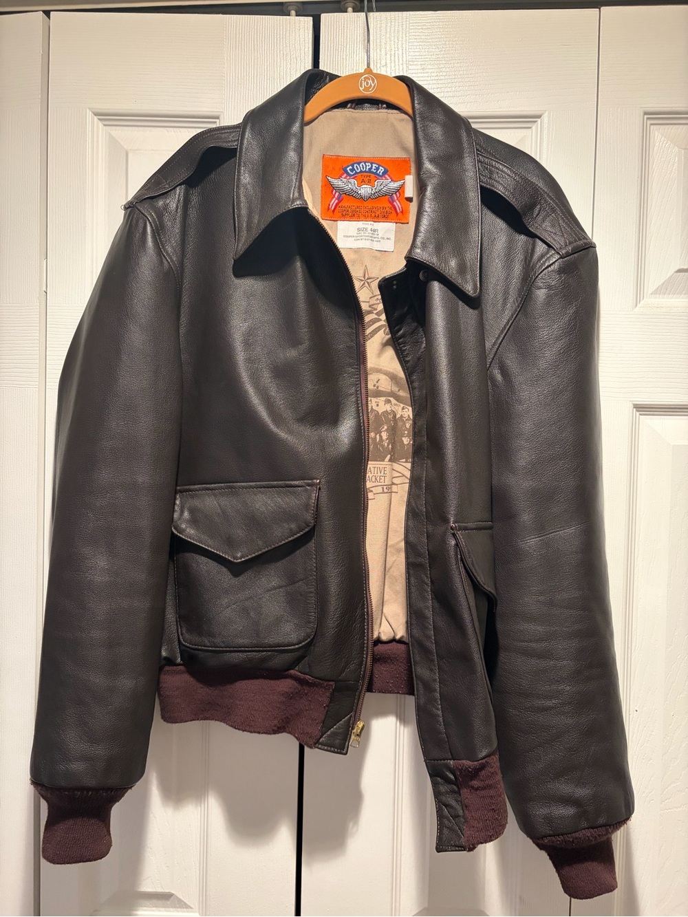 Vintage Cooper Type A-2 USAAF Leather Flight Jacket 50th Anniversary Size 44R